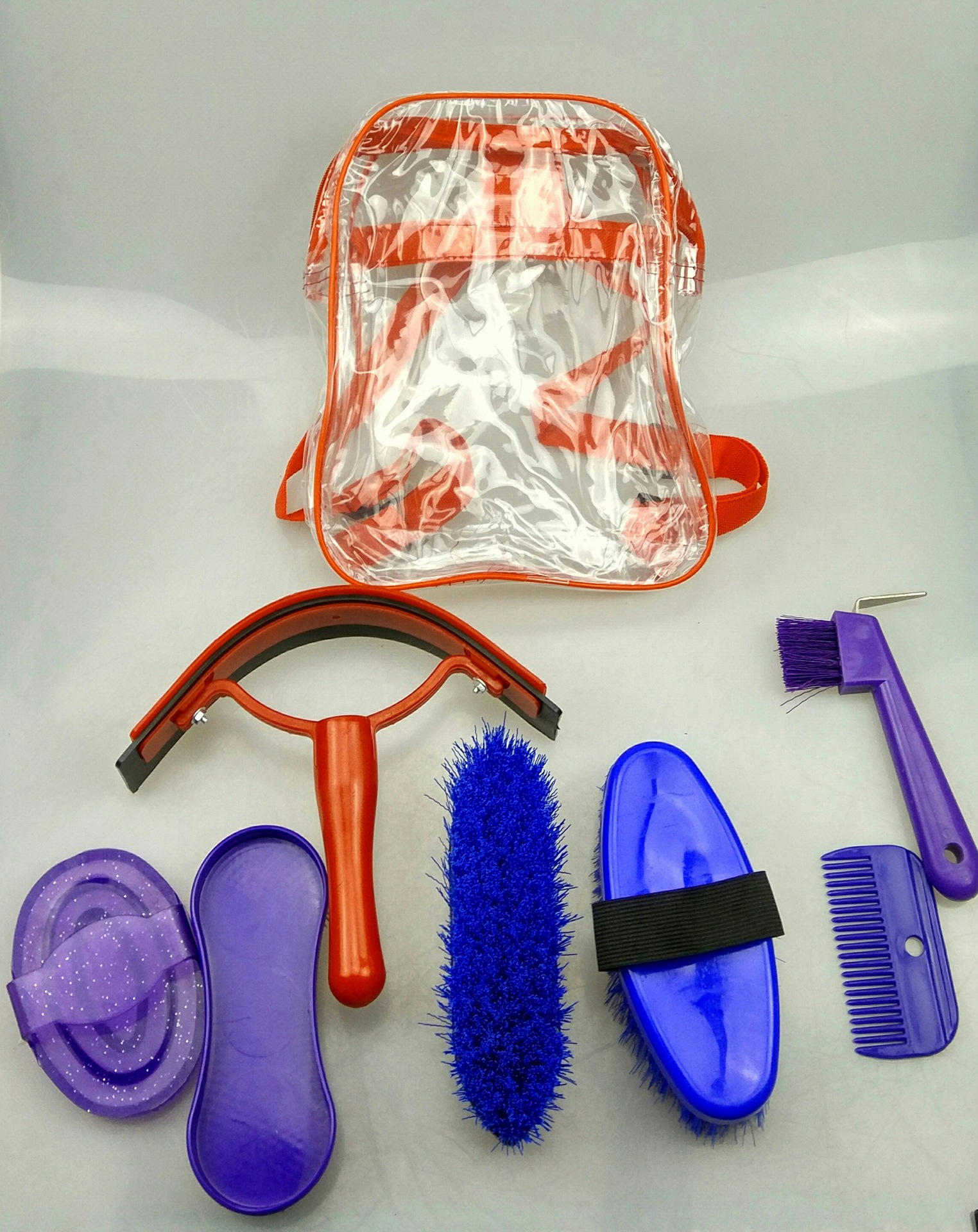 10-Piece Horse Grooming Brush Set with Bag