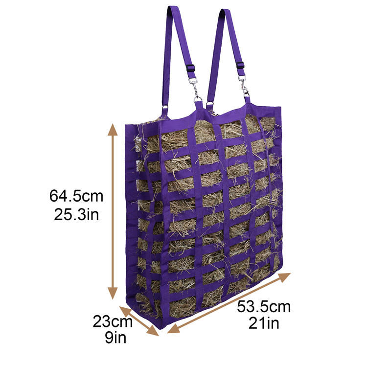 Multi-Compartment Horse Hay Bag With Webbing
