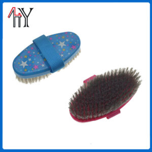 Printed Soft Bristle Plastic Horse Brush 5.5 Inch