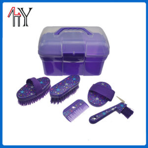 Plastic Horse Brush Set 9-Piece with Toolbox