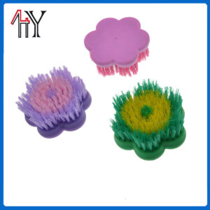 Flower Shape Plastic Horse Brush PP 10x10cm