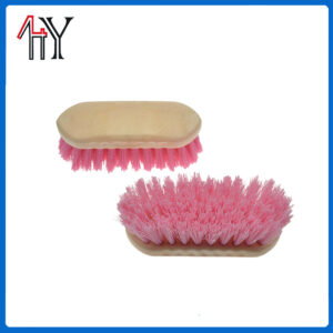 6-Inch PP Hard Bristle Horse Brush Beige