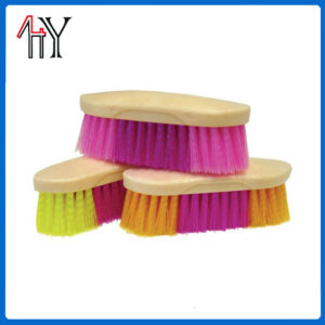 7 Inch Beige Foam Hard Bristle Horse Brush