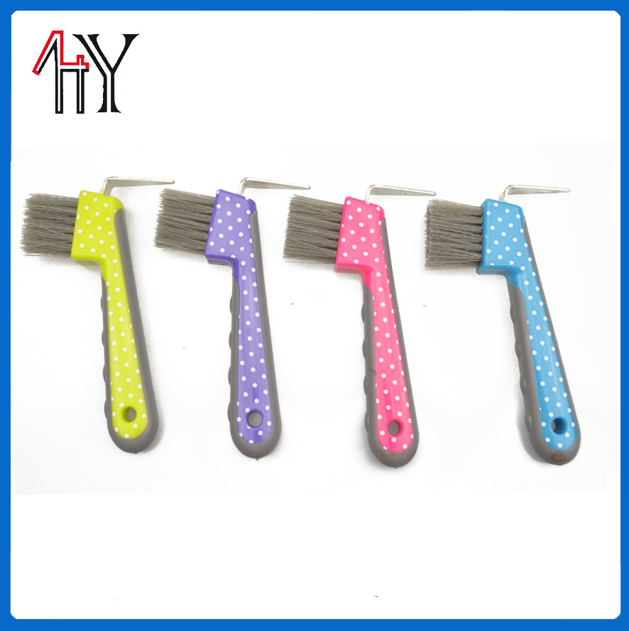 Rubber Coated Hoof Pick with Brush