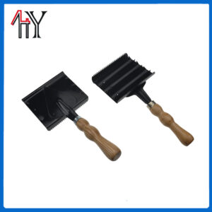 Black Spray-Painted Metal Horse Brush Curry Comb