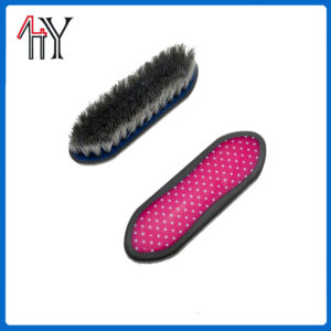 Rubber Coated Printed Hard Bristle Horse Brush