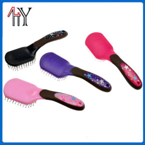PP TPE Rubberized Printed Horse Tail Comb