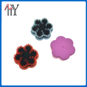 Rubber Coated Flower Pattern Horse Brush