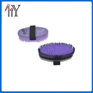Plastic Oval Horse Brush Soft Hard Bristle 5.5 Inch