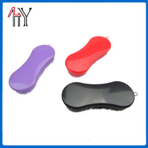 PE Plastic Shedding Horse Brush With Cover 16.3 By 6.6 Cm