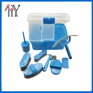 Large Printed Toolbox Horse Brush Set PP PVC