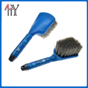 Plastic Printed Horse Brush Long Handle Hard Bristle