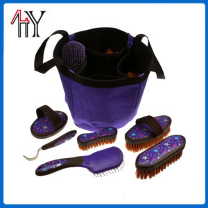 Printed Rubber Horse Brush Set with Box