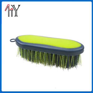 Rubber Silicone Coated Hard Bristle Horse Brush