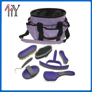 Horse Brush Set Rubber Grooming Kit With Oxford Bag