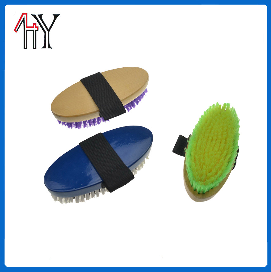 Wooden Handle Hard Bristle Horse Brush 12.8 cm