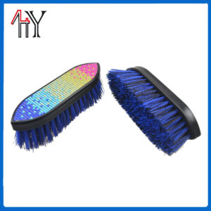Rhinestone Plastic Horse Body Brush Hard Bristle 7 Inch