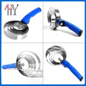 Rubber Handle Stainless Steel Horse Brush Four Ring