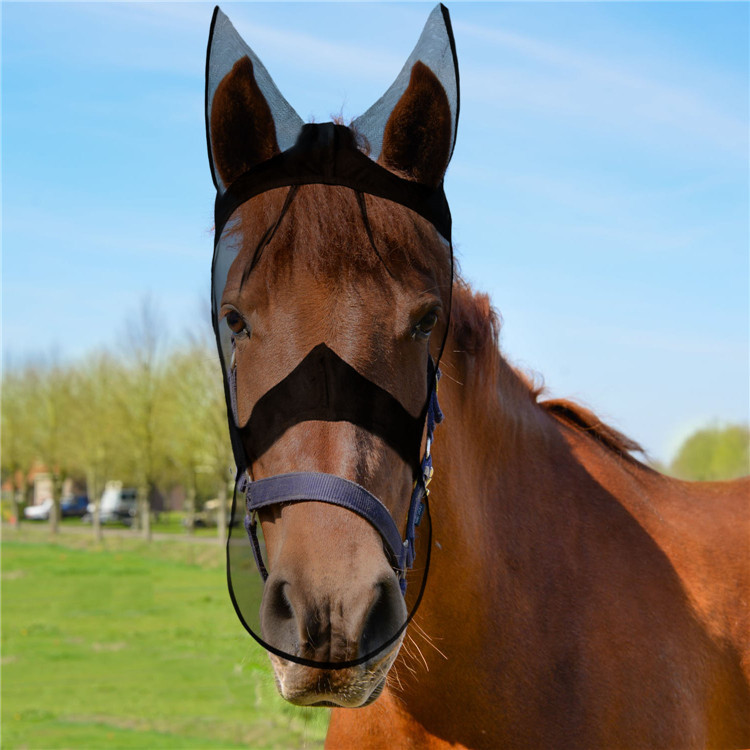 Breathable Polyester Horse Fly Mask With Ears