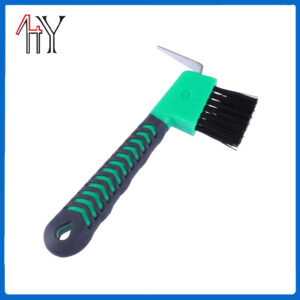 Horse Hoof Pick With Brush PP TPE 16.5x9cm