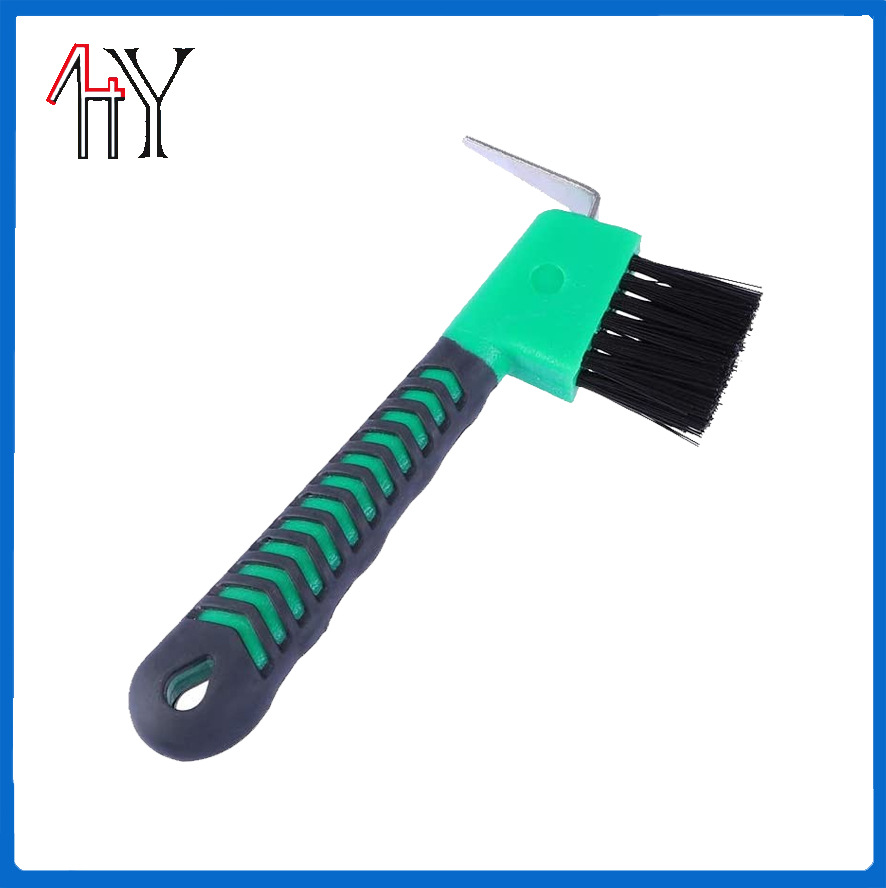 Horse Hoof Pick With Brush PP TPE 16.5x9cm