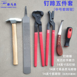 Farrier Tool Set 5 Pieces Hoof Nipper Rasp Knife