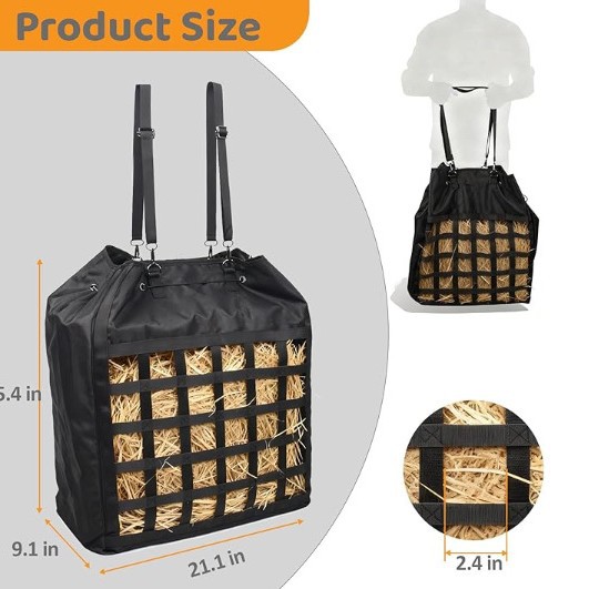 Hanging Horse Hay Bag Large Capacity Breathable Oxford Cloth - Image 3