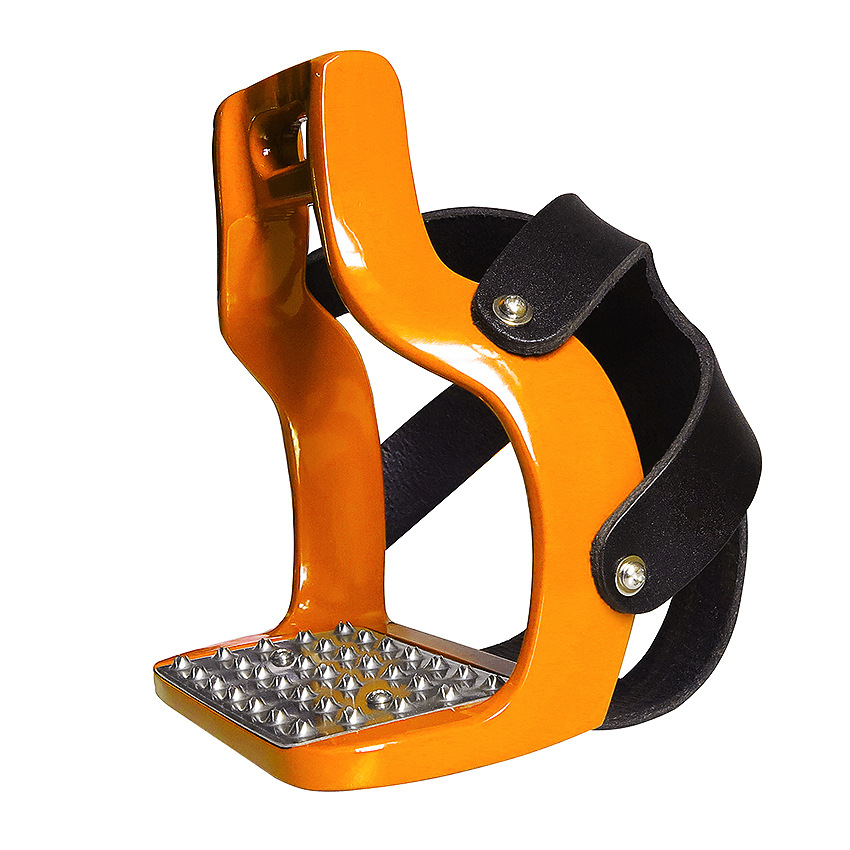 Die-Cast Aluminum Stirrup with Leather Net Cover ST3116L