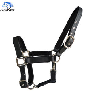 PVC Horse Halter with Double-Layer Fleece Padding and Silver Metal Fittings LT4007