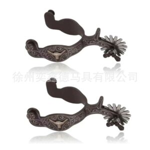 Western Horse Spurs Hand-Engraved Classic Equestrian Riding Equipment Universal