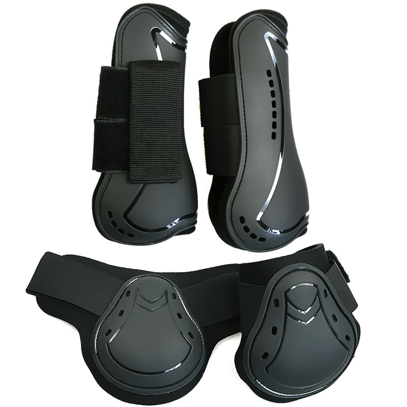 Horse Jumping Tendon Boots PU Shell Neoprene Padding