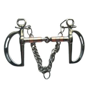 Stainless Steel Horse Bit With Red Copper Mouth And Stirrup