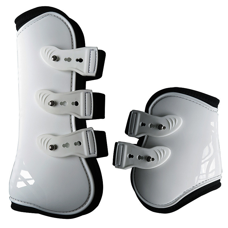 Horse Tendon Boots PU Hard Shell Neoprene Padding Adjustable