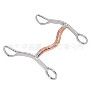 Copper Edged D-Ring Horse Bit Curved Mouth Stainless Steel