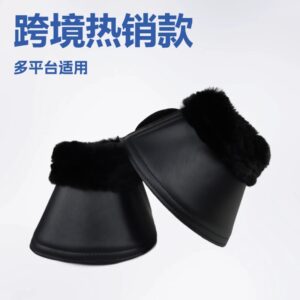 PU Leather Fleece Lined Horse Hoof Boots Non-Rotating