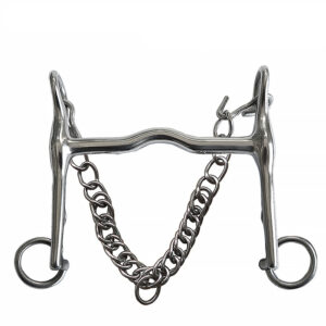 Stainless Steel Weymouth Bit with Hooks and Curb Chain