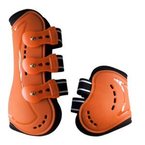 Horse Jumping Tendon Boots PU Shell Neoprene Padding Air Holes