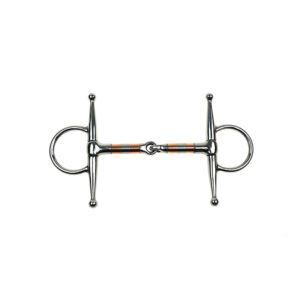 Stainless Steel Full Cheek Horse Bit with Copper Rollers 125mm Mouth