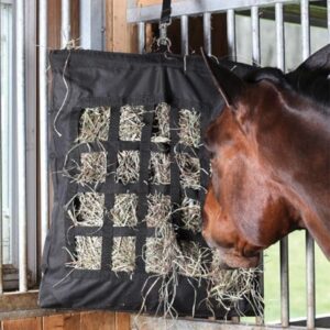 Large Capacity Feeding Bag Portable Horse Hay Bag Straw Storage Checkered
