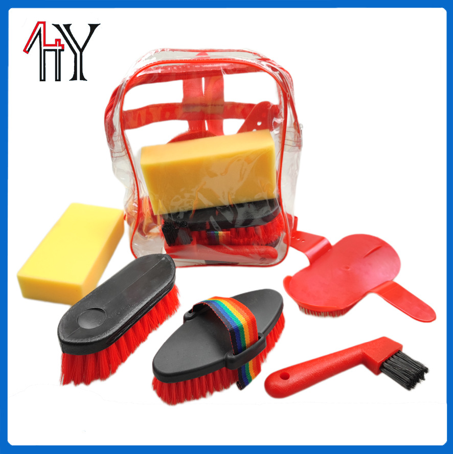 5-Piece Horse Grooming Kit With Transparent Plastic Bag