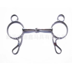 Stainless Steel Large Ring Two-Piece Snaffle Bit Professional Racing Mouthpiece