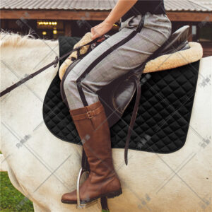Quilted Horse Saddle Pad Polyester Cotton Canvas Black