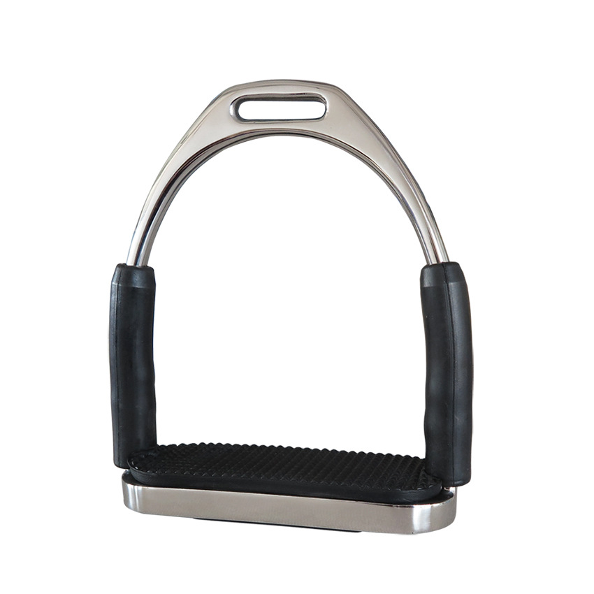 Stainless Steel Flexible Stirrup With Black Rubber Pad ST2109