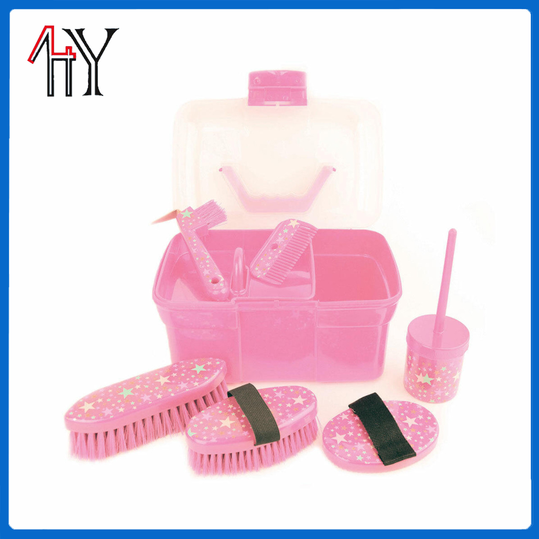Small Toolbox Horse Brush Set PP PVC 27.5x18.5x16cm