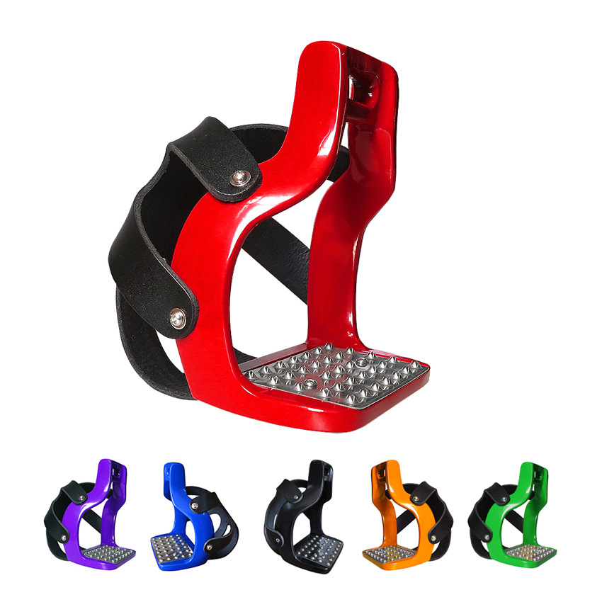 Die-Cast Aluminum Stirrup with Leather Net Cover ST3116L