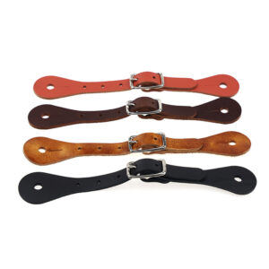 Real Leather Western Spur Straps 3mm Thick Zinc Alloy Buckle