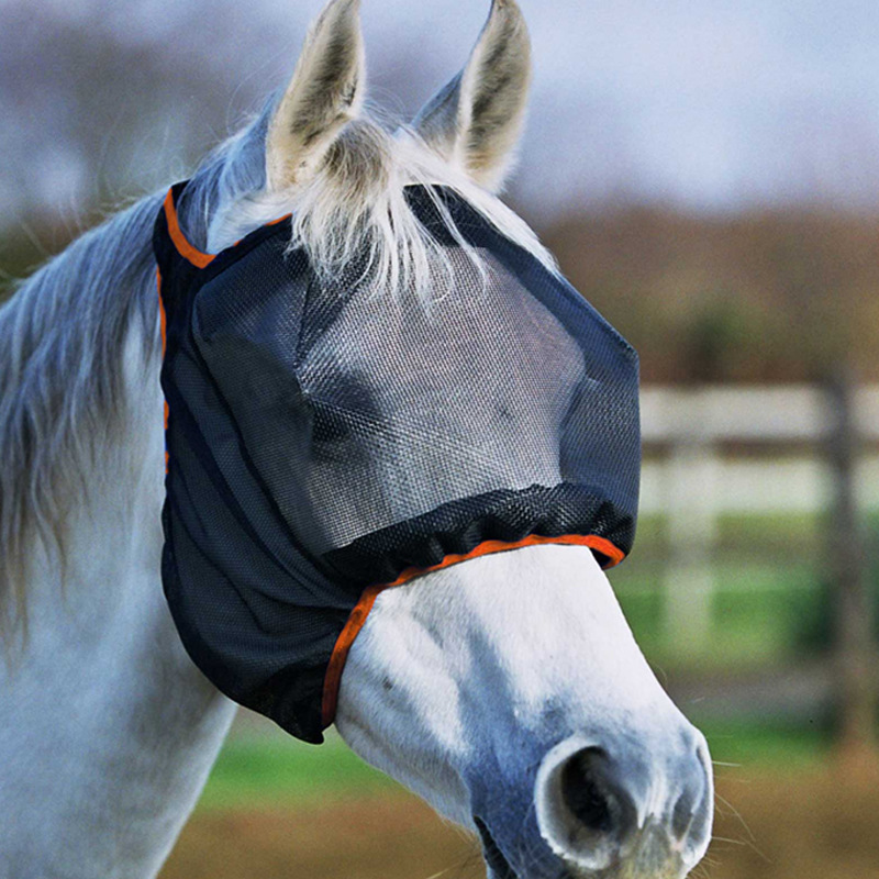 Knitted Mesh Horse Face Mask Ear Cover Equestrian
