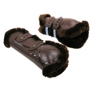 Horse Jumping Tendon Boots PU Shell Artificial Wool Lining