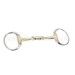 Equestrian D-Ring Bit Brass Three-Piece Horse Mouth Stainless Steel Rings Horse Bit Riding Training Saddle Acc