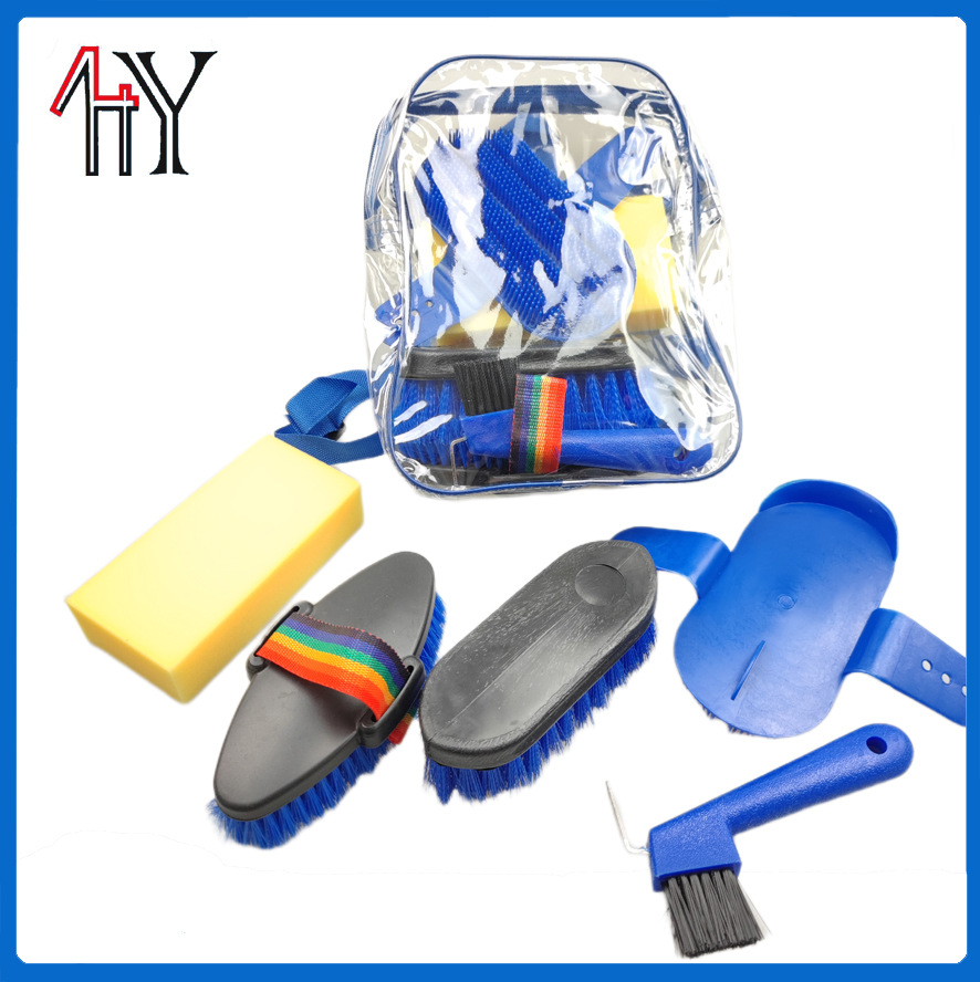 5-Piece Horse Grooming Kit With Transparent Plastic Bag